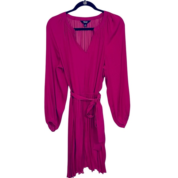 Simply Vera Wang Long Sleeve Elastic Waist Pink Fuchsia Dress Size: Medium - Picture 6 of 8